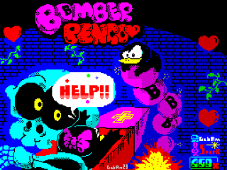 Bomber title screen for ZX Spectrum